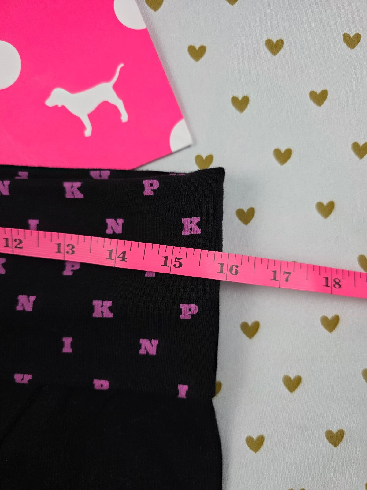 Victorias Secret PINK Foldover Logo Yoga Shorts LARGE