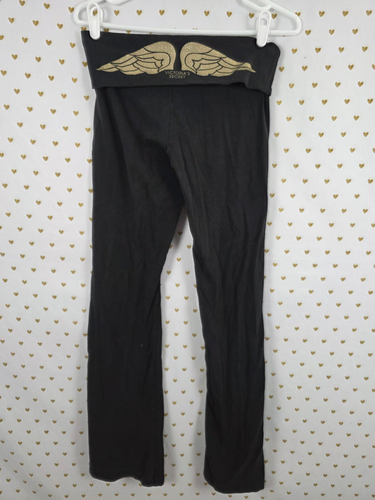 Victorias Secret Angels Gold Bling Wings Foldover Yoga Pants Small regular