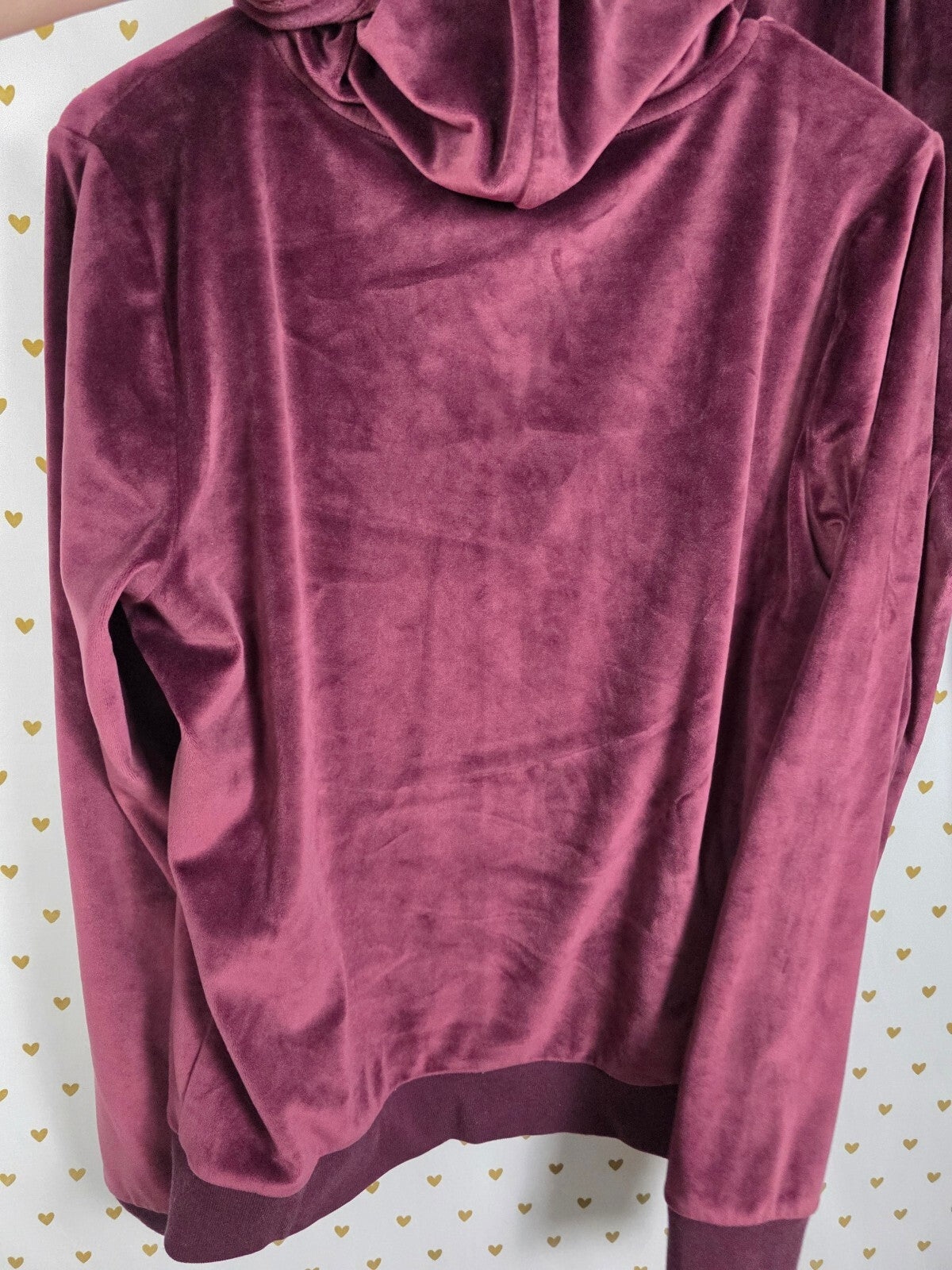 Victorias Secret Pink Velour Maroon Hoodie Jacket Sweats SET 2pc SMALL MED