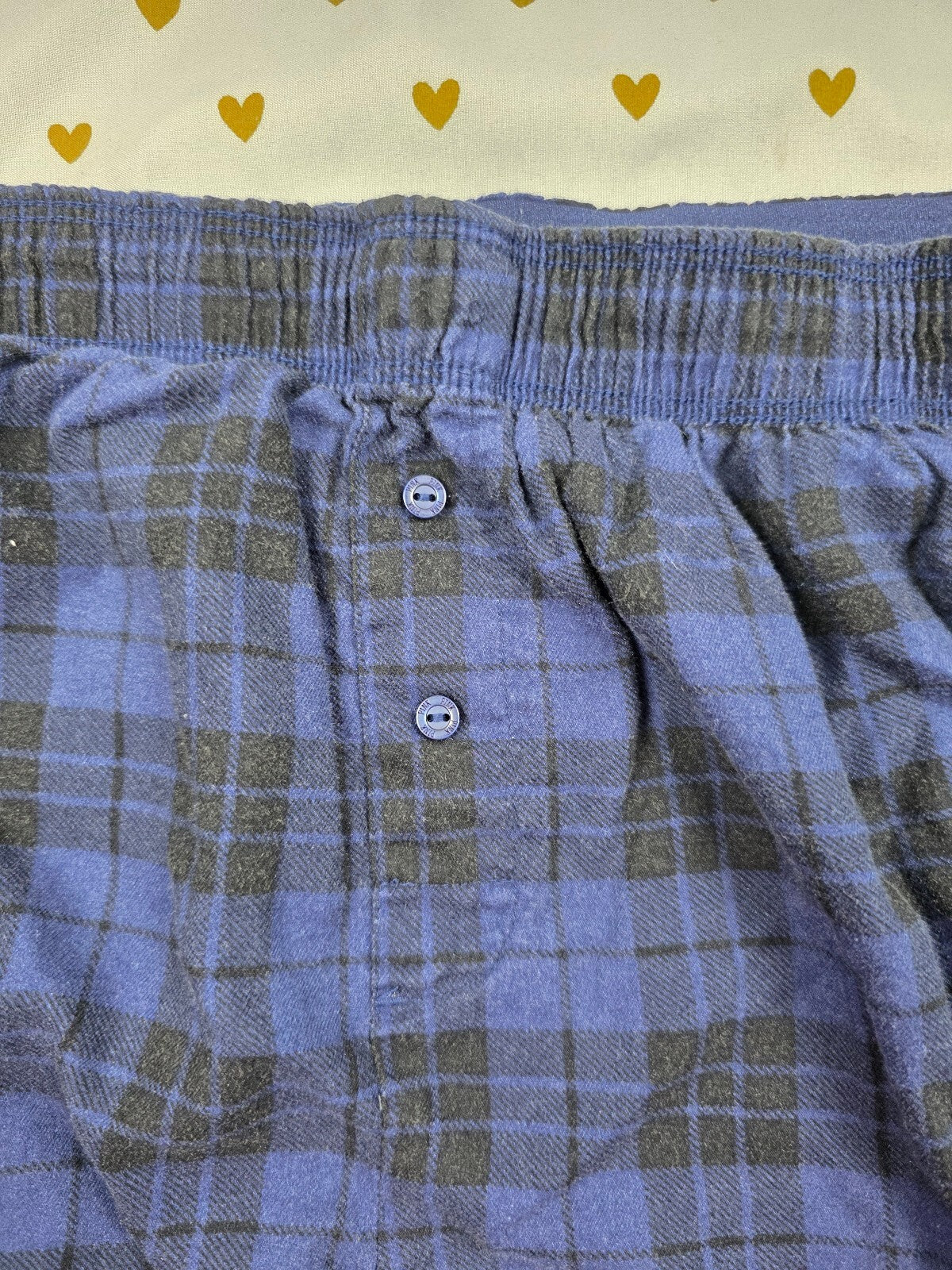 Victorias Secret PINK  Blue Plaid LARGE Sleep Shorts Boxers Pajama Bottoms