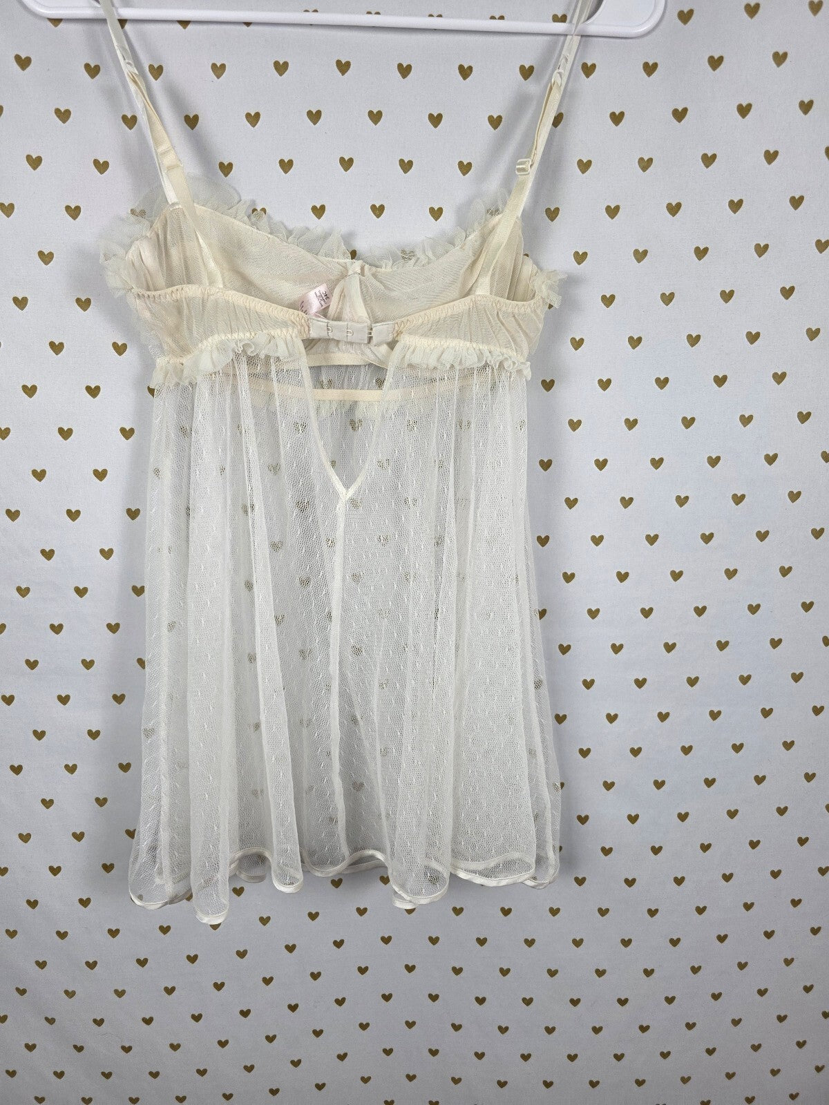 Victorias Secret Vintage Ruffled Sheer Babydoll Nightie Y2k 34C Underwire