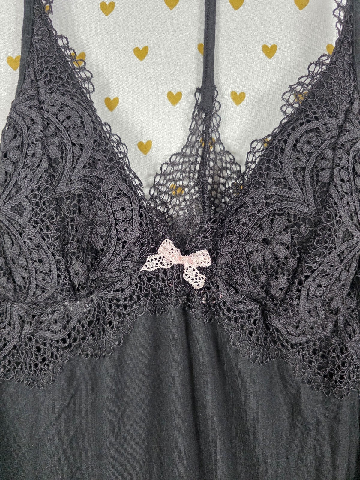Victorias Secret Super Soft Black Lace Accent Nightie Slip Dress Lingerie SMALL