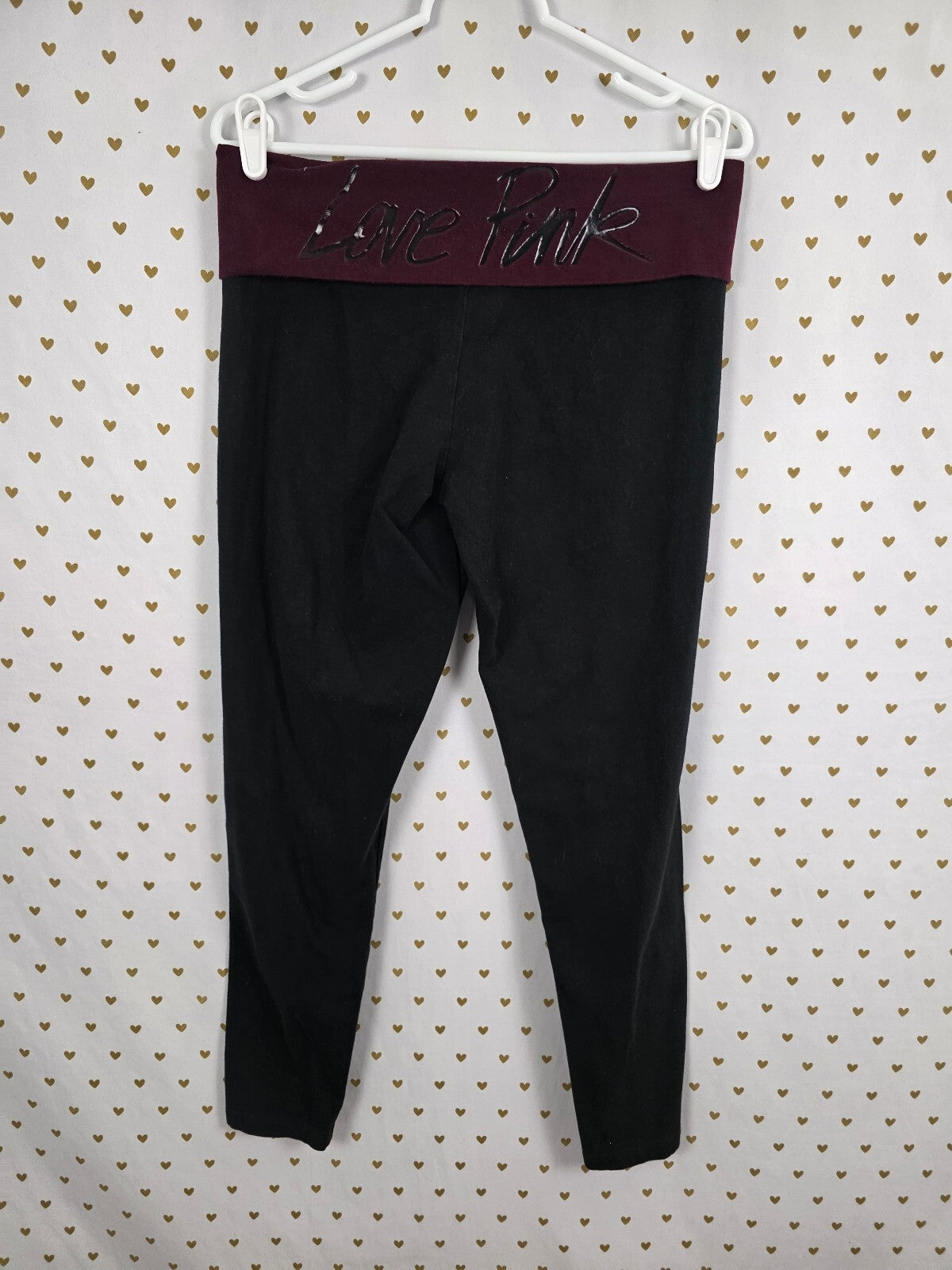 Victorias Secret PINK Vintage Y2k Logo Foldover Yoga Pants Ankle Skinny Large