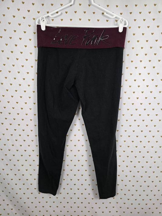 Victorias Secret PINK Vintage Y2k Logo Foldover Yoga Pants Ankle Skinny Large