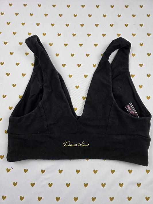 Victorias Secret Black Comfy Stretch Medium Bralette Bra Top Tank