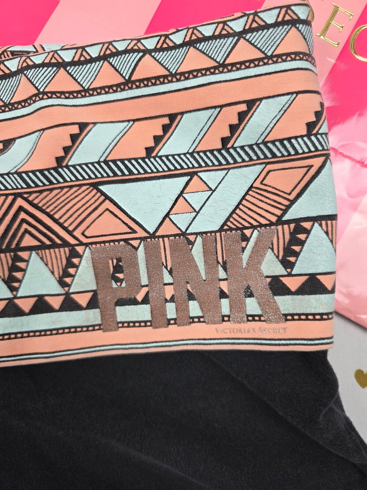 Victorias Secret PINK Aztec Vintage Foldover Yoga Shorts Y2k Large