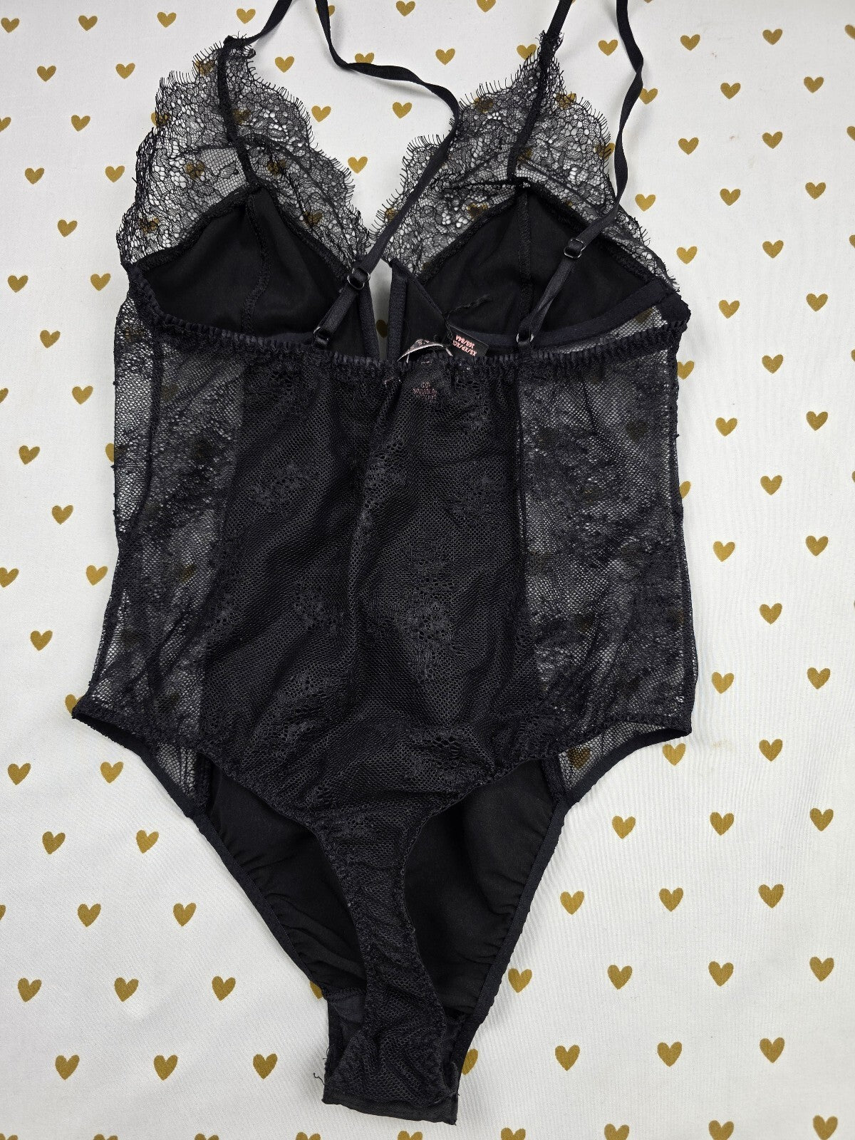 Victorias Secret Black Sexy Teddy Nightie Lingerie Bodysuit Thong XS