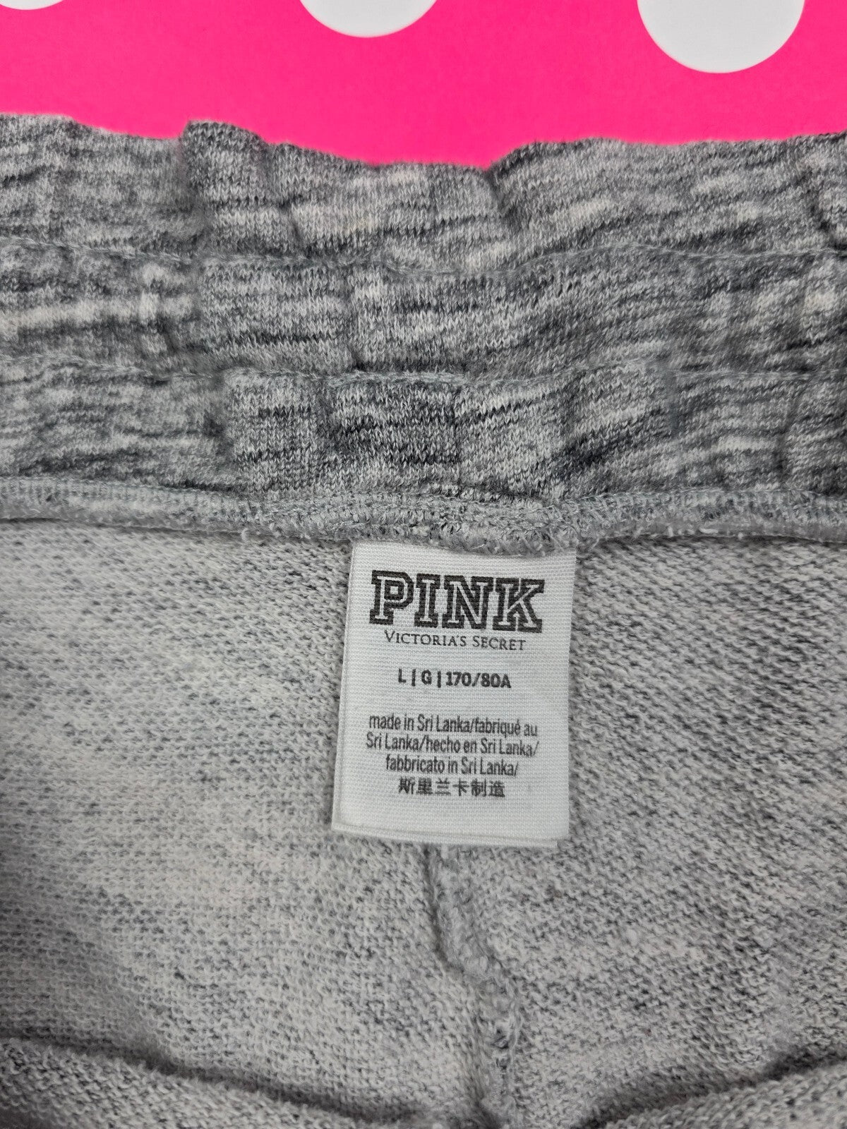 Victorias Secret PINK Grey Short Sweat Shorts Pockets LARGE