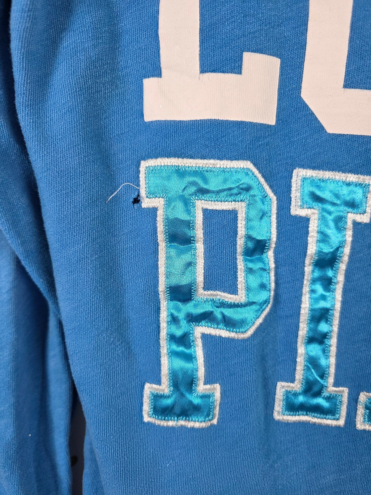 Victorias Secret Pink Vintage Blue Embroidered Hoodie Sweater Y2k XS '11