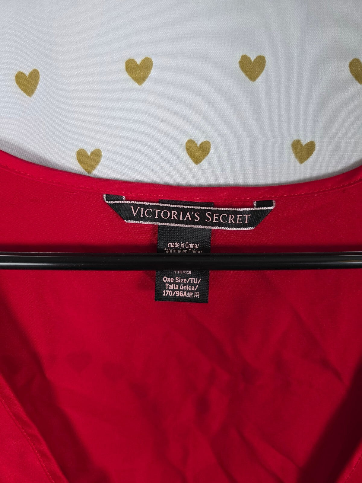 Victorias Secret Red LOVE Tie Front Ruffled Satin Silky Robe One Size Fits all