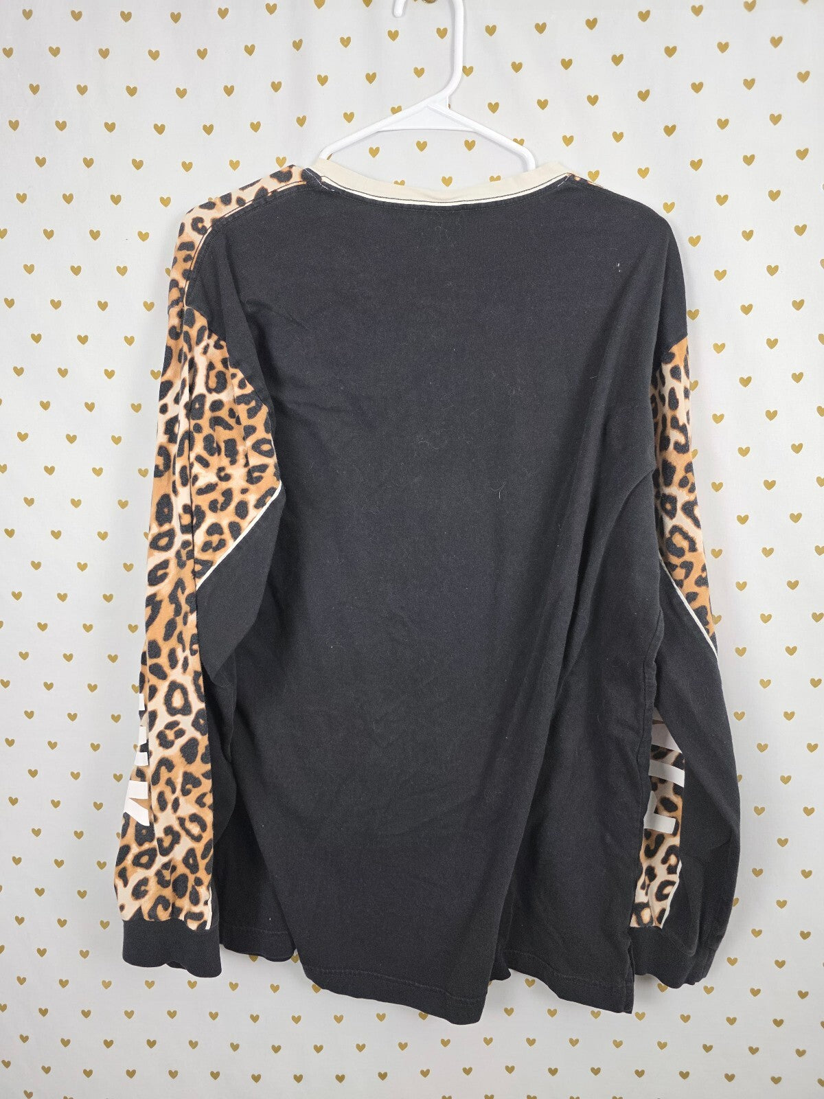 Victorias Secret PINK Leopard Cheetah Logo Long Sleeve Tee Shirt XL