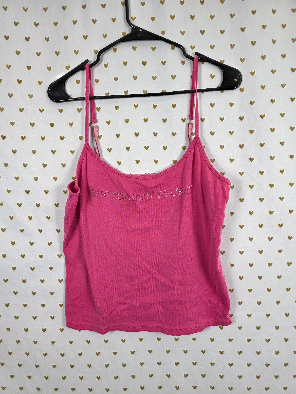 Victorias Secret Vintage Pink Studded Logo Tank Top Cotton Medium