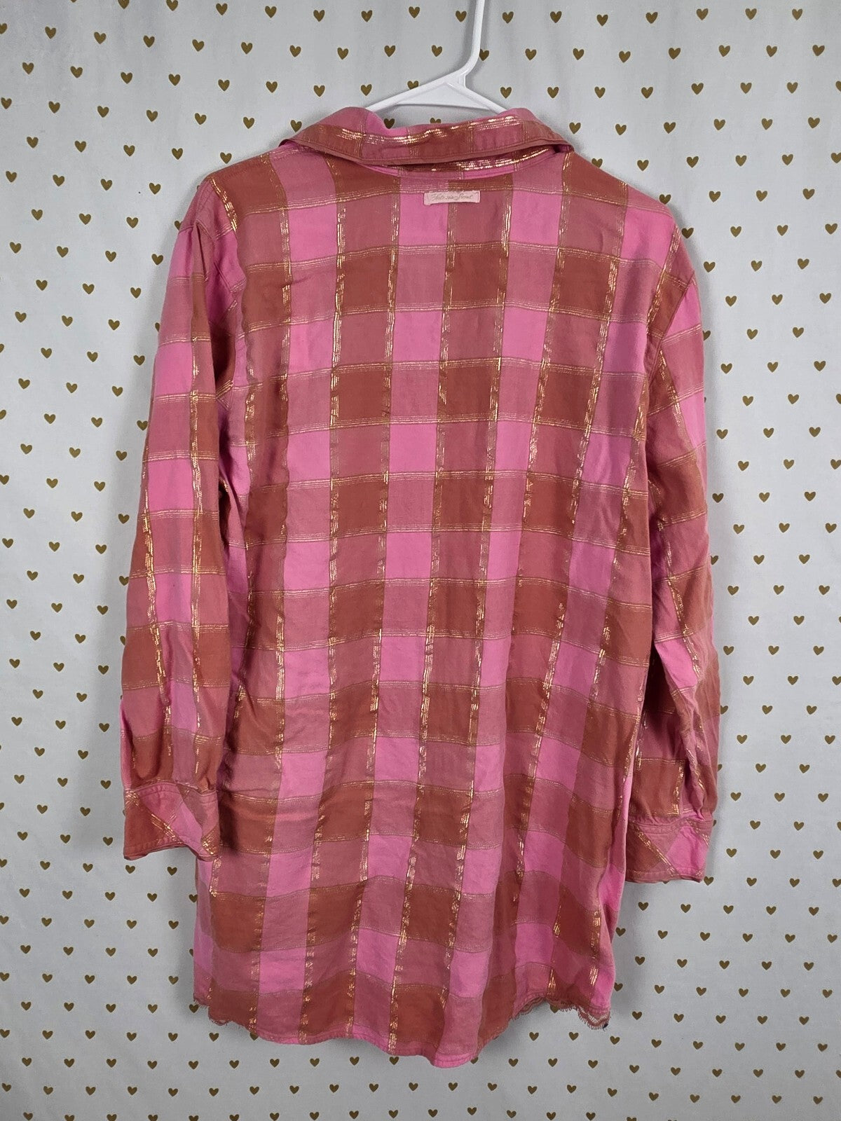 Victorias Secret Plaid Button Front Nightgown Sleep Shirt Large