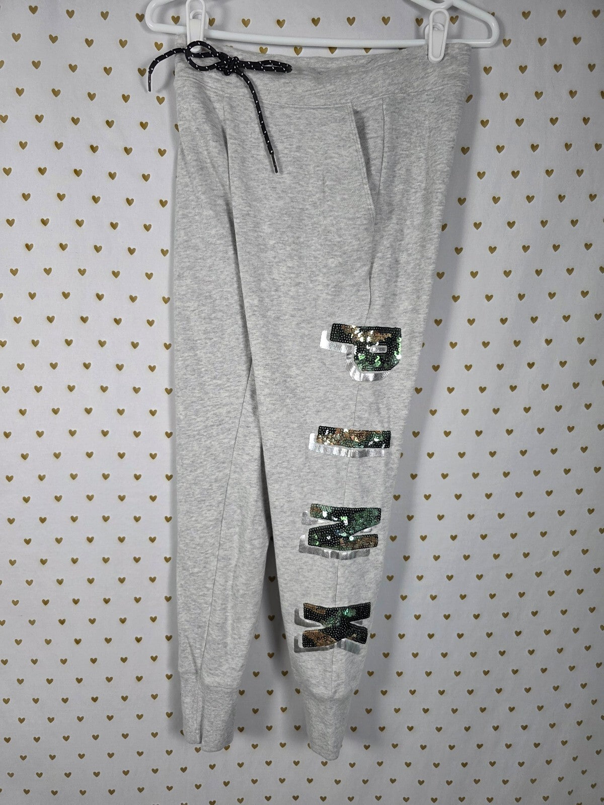 Victorias Secret Pink CAMO BLING Camouflage SET Hoodie Sweatpants SM MED