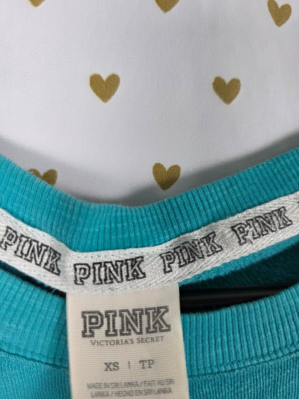 Victorias Secret PINK Oversized Sweater Shirt Blue Love Logo XS