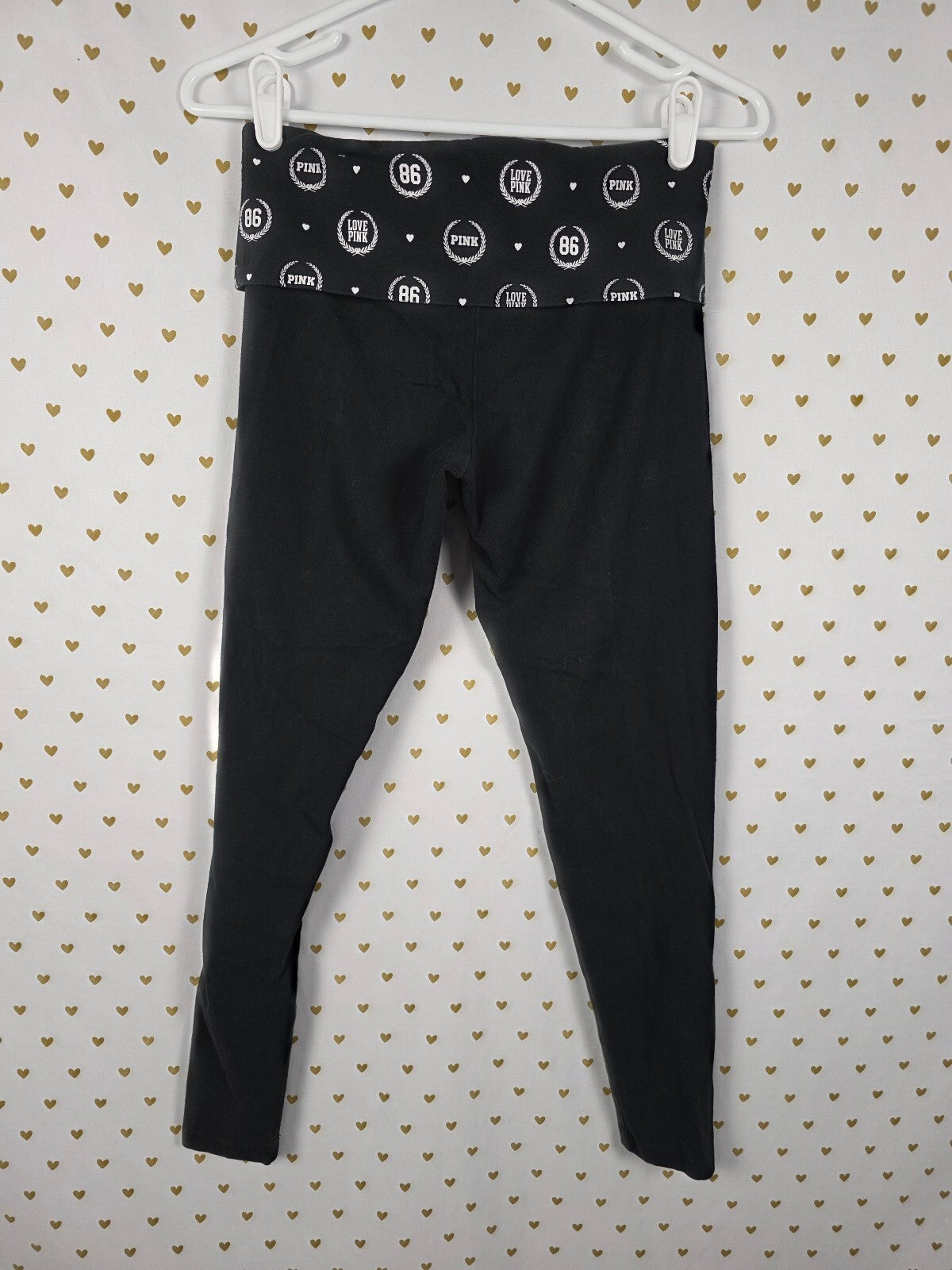 Victorias Secret PINK Vintage Crest Foldover Yoga Pants Skinny Y2k Small
