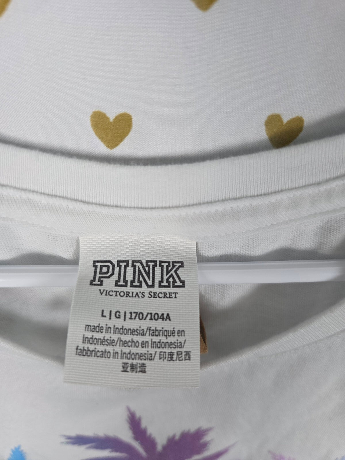 Victorias Secret PINK Glitter Palm BLING NWT Tee shirt Yoga Pants SET MED LARGE