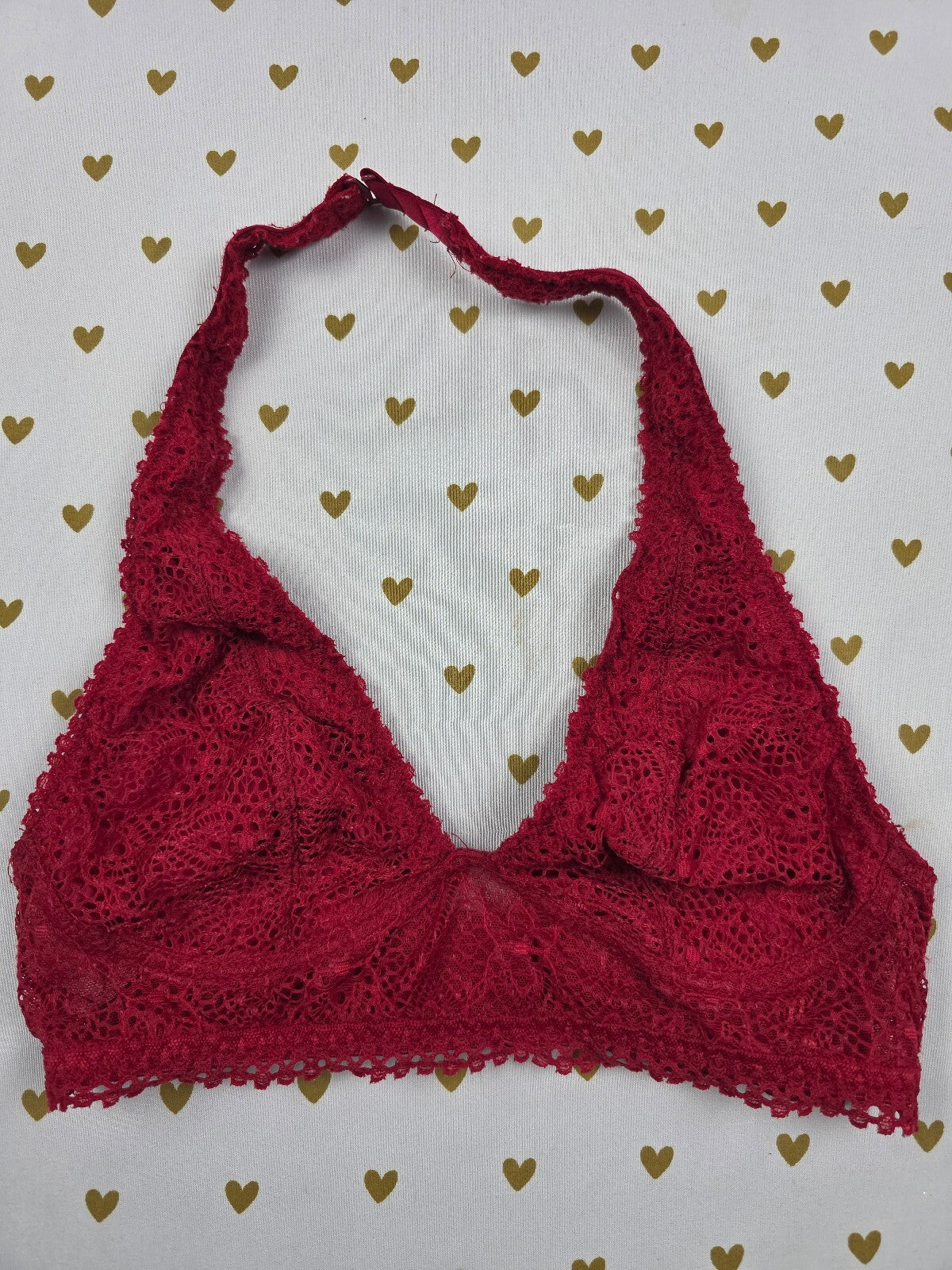 Victorias Secret Red Halter XS Bralette Bra Top Tank