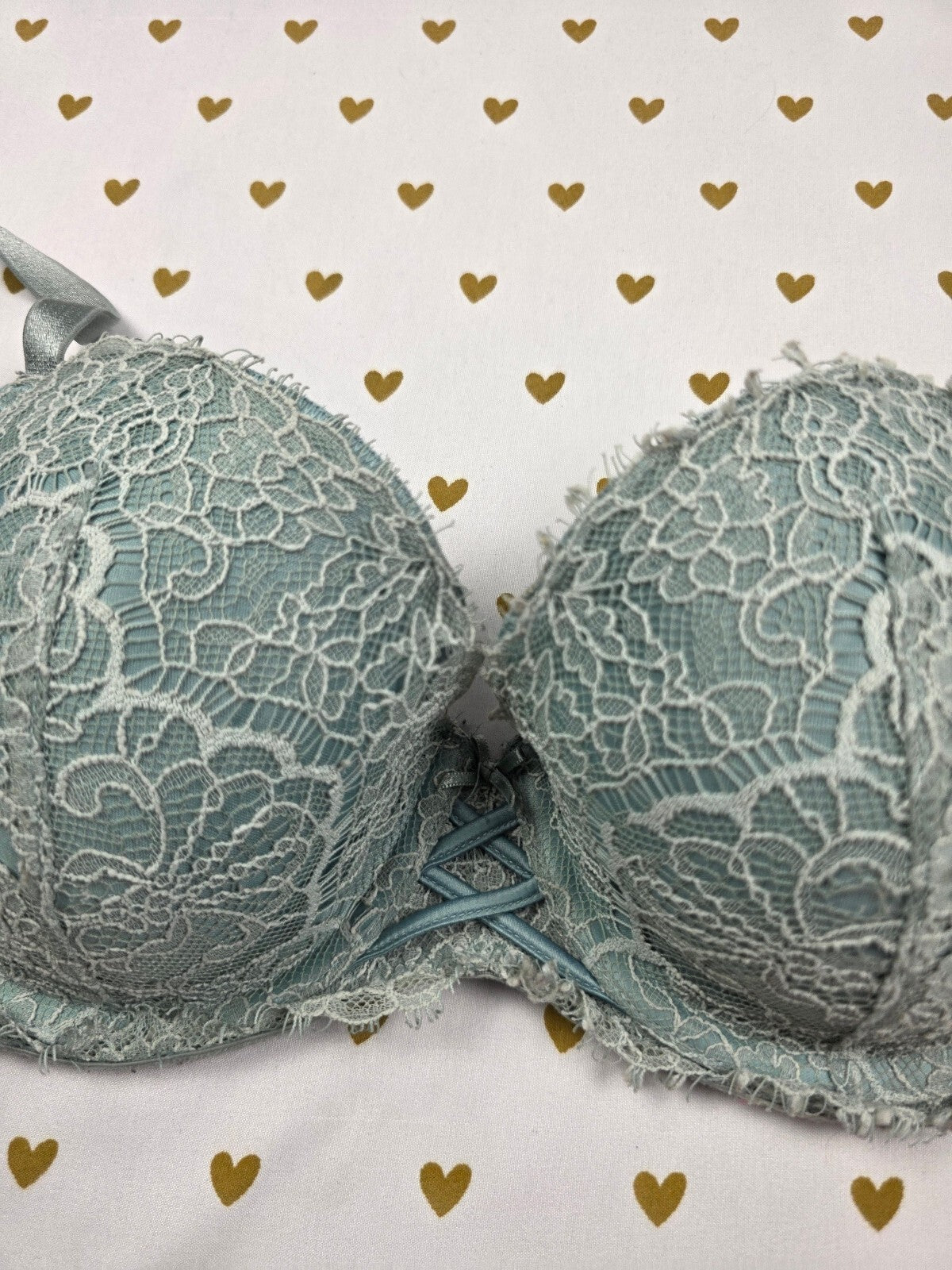 Victorias Secret Dream Angels Sage lace accent Push Up Bra 36C