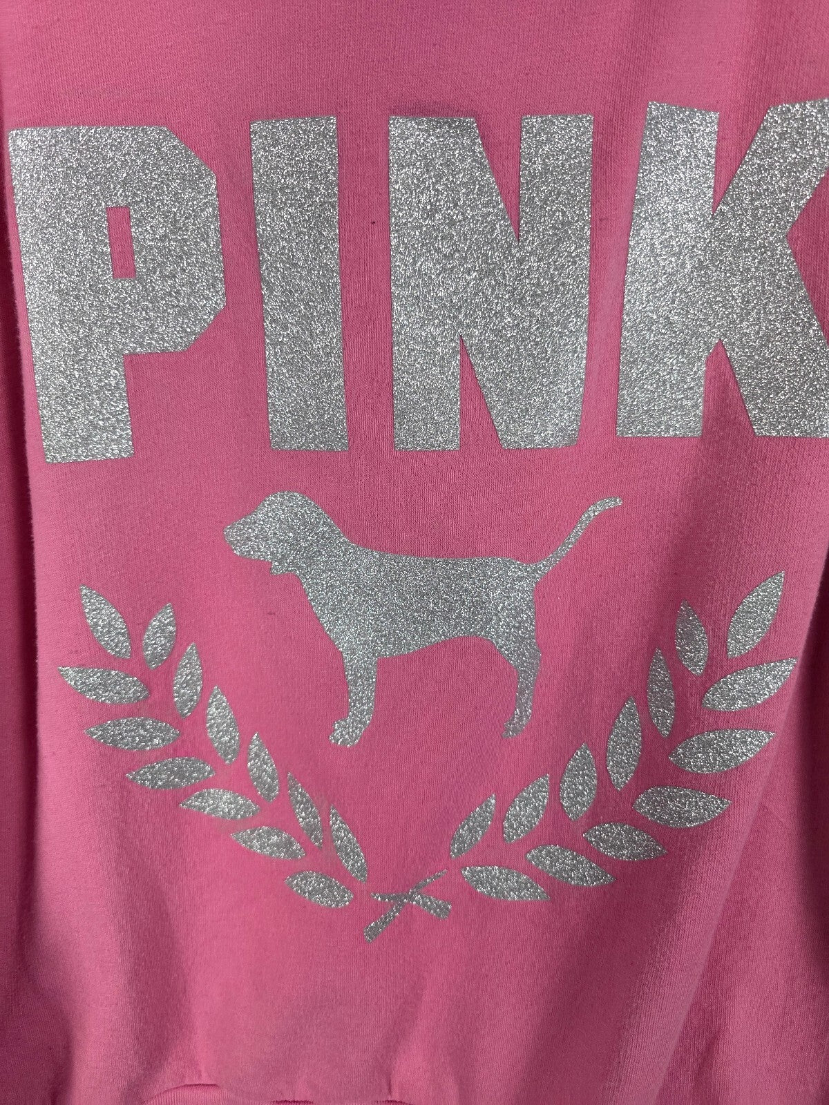 Victorias Secret Pink Glitter Bling Cowl Neck Sweater Pullover LARGE