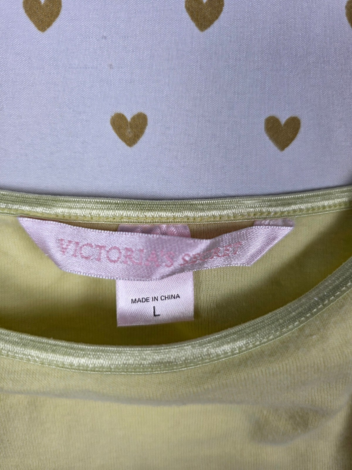 Victorias Secret PINK Vintage Yellow Y2k Cotton Tank Top Large 2003