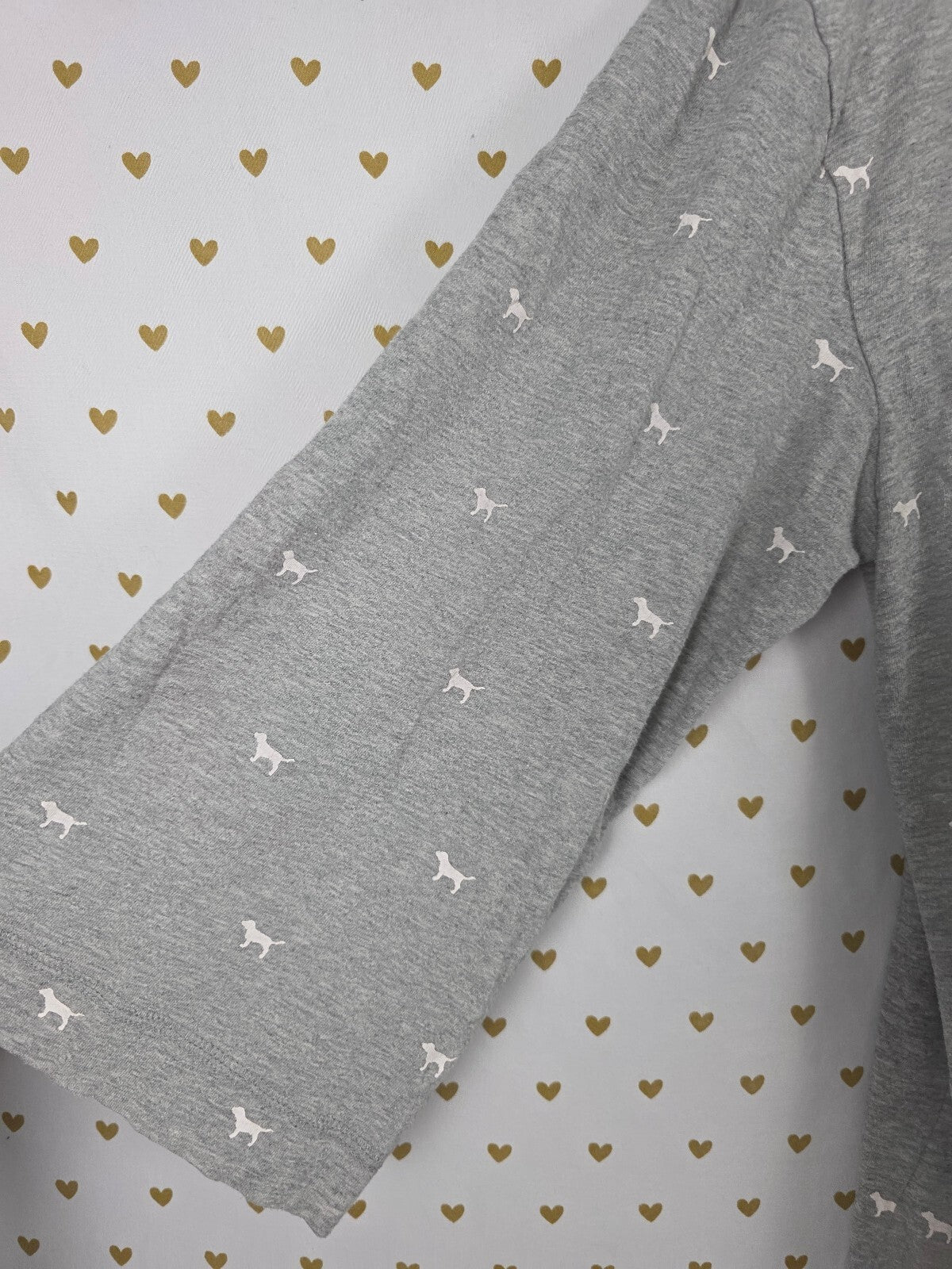 ictoria's Secret PINK XS Gray Dog Print Sleep Robe LOVE PINK Y2K