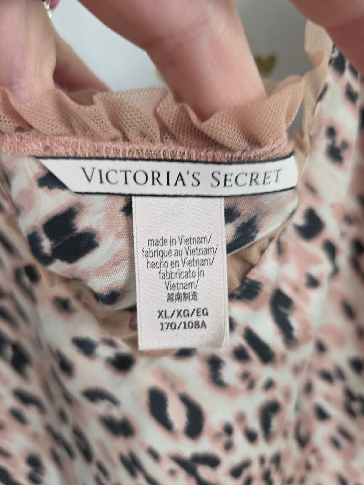 Victorias Secret Leopard Cheetah Satin Silky Babydoll Tank Top XL