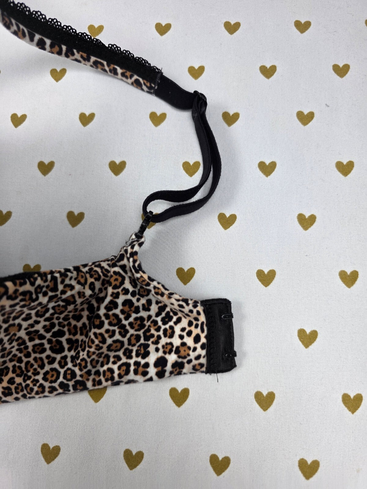 Victorias Secret Leopard Cheetah Lined Demi Balconette Bra 32DDD 32F