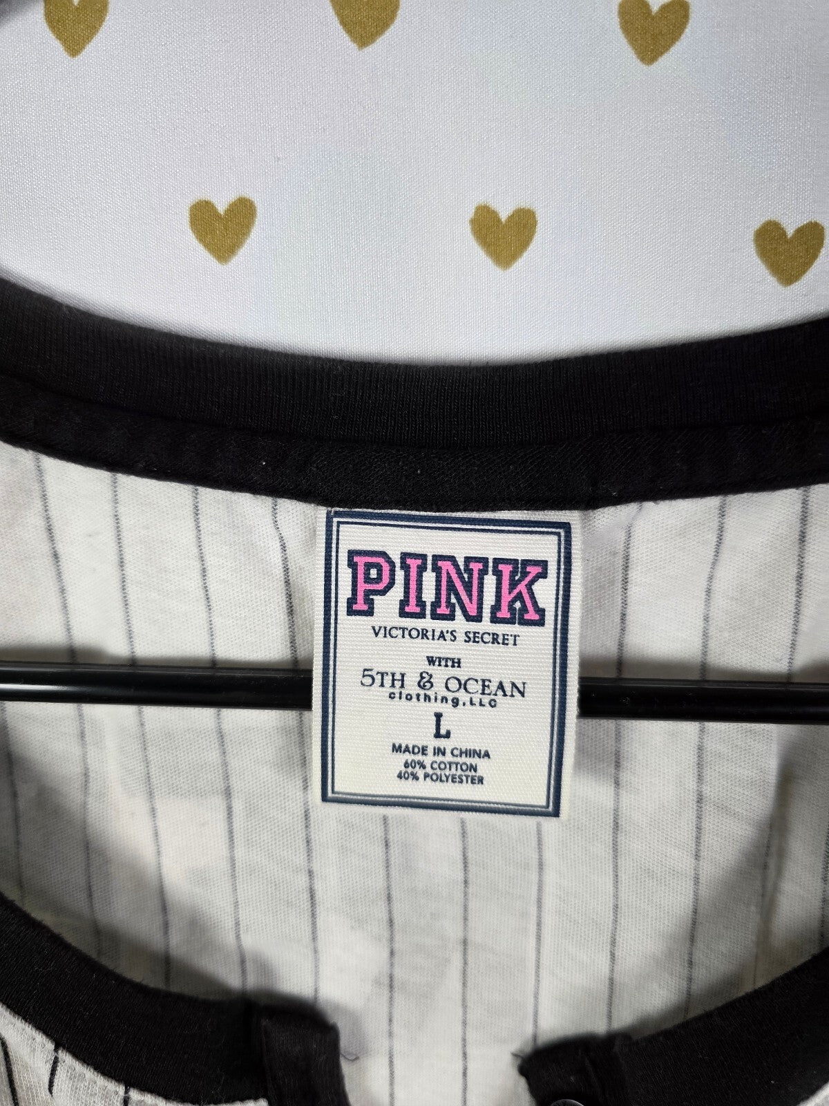 Victoria's Secret PINK Chicago White Sox 5th & Ocean Sequin Baseball Tee L