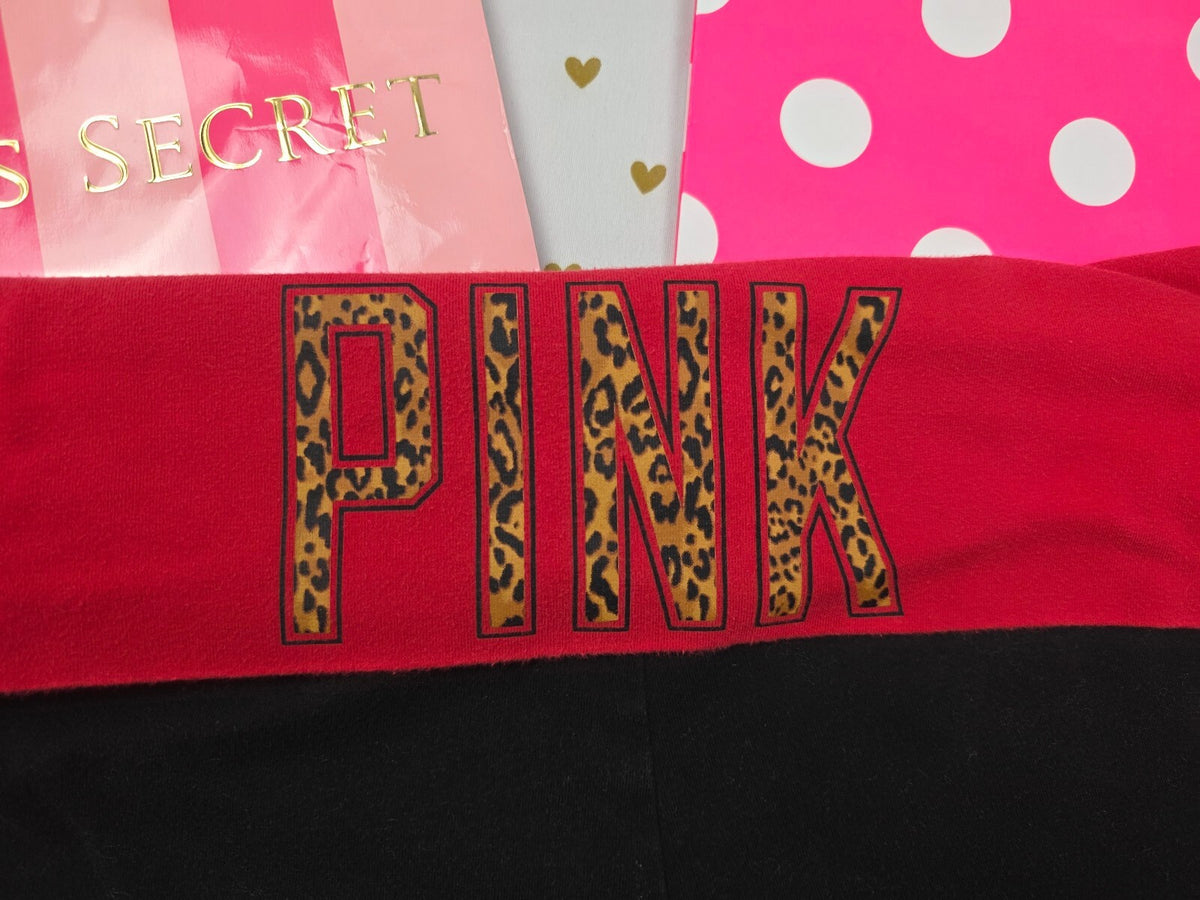 Victorias Secret PINK Vintage Foldover Cheetah Yoga Shorts Large
