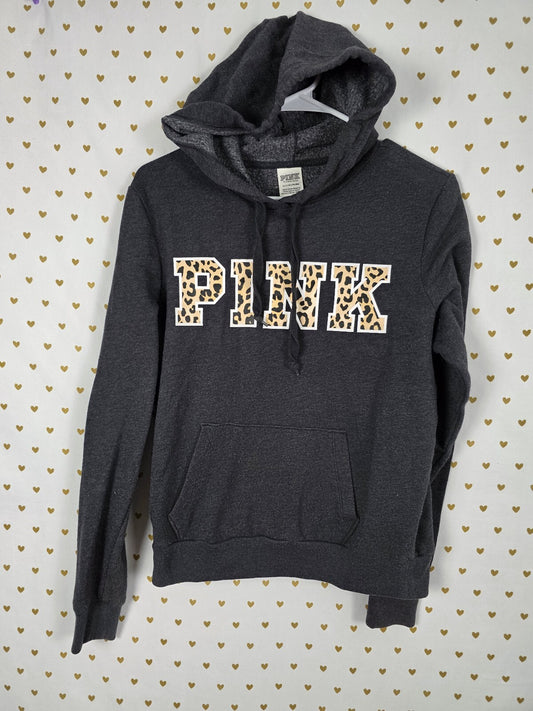Victorias Secret Pink Leopard Cheetah Pullover Hoodie sweater SMALL