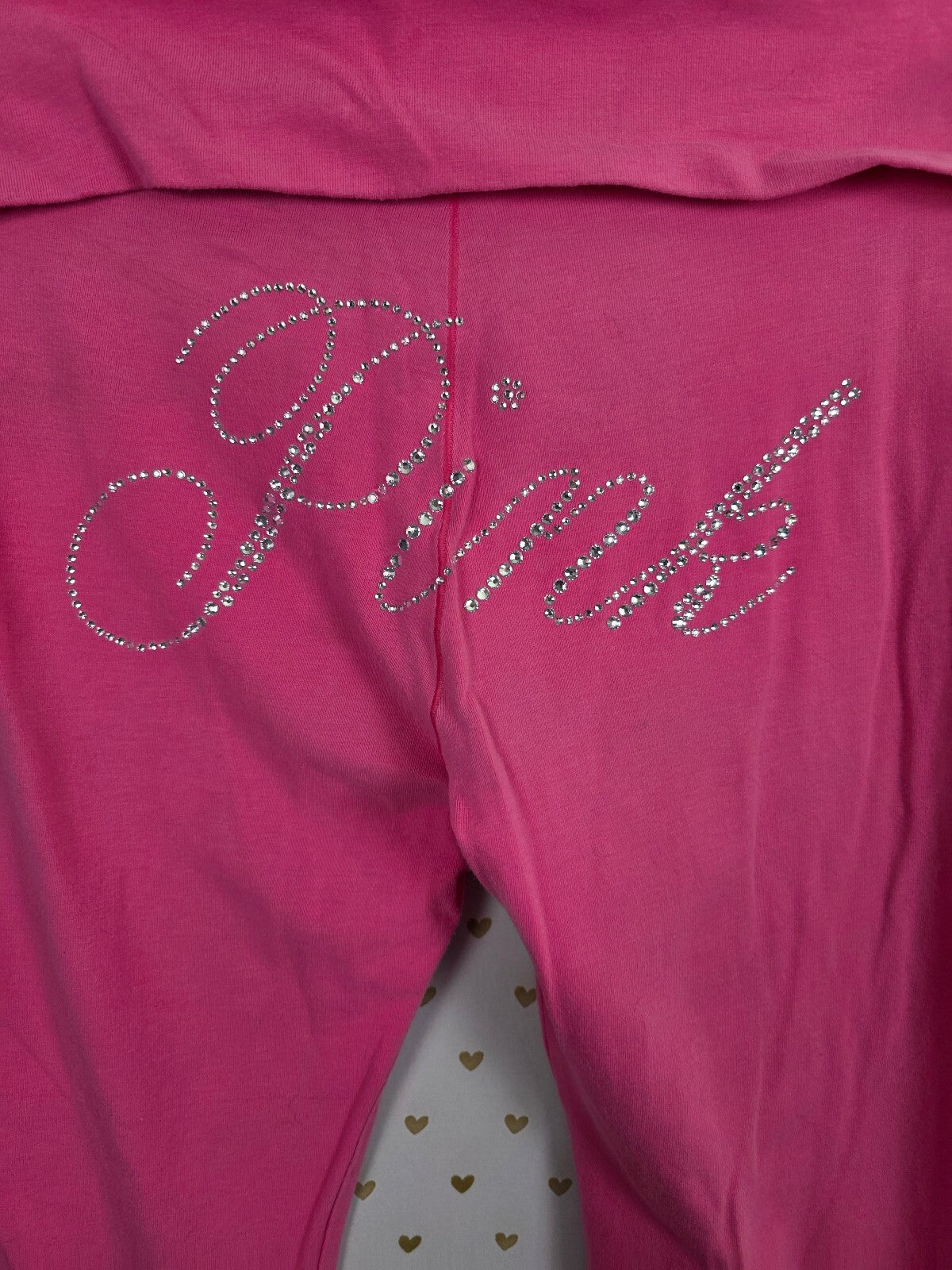 Victorias Secret PINK Bling Foldover Flare Yoga pants studded Large