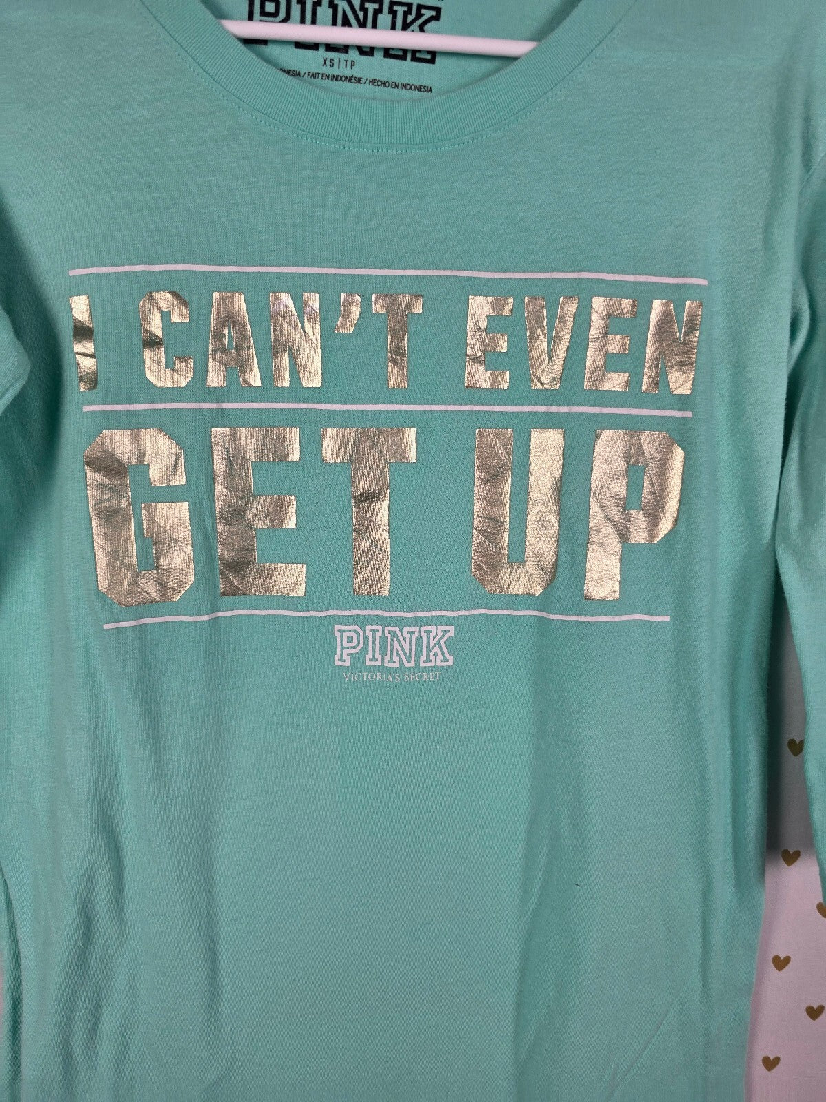 Victorias Secret PINK CAN'T EVEN GET UP Nightgown Sleep Shirt Pajama XS