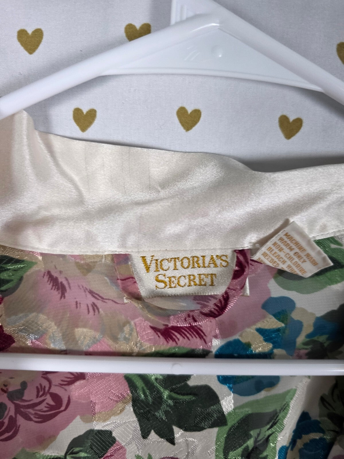 Vintage Victoria's Secret Floral Jacquard Teddy Bodysuit & Matching Robe Set