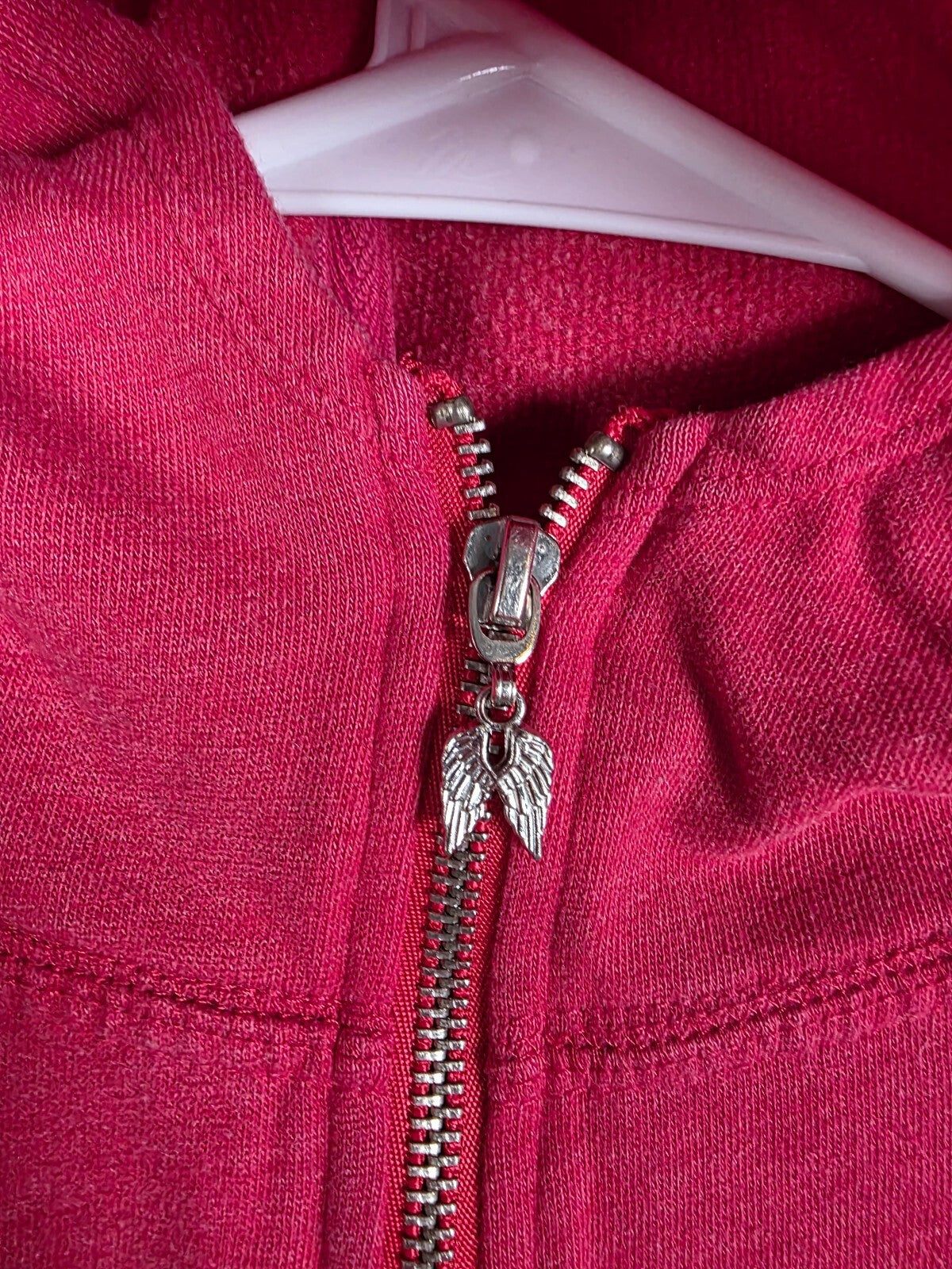 Victorias Secret Angels Red Bling Sequined Wings Full zip Hoodie Jacket Red Med