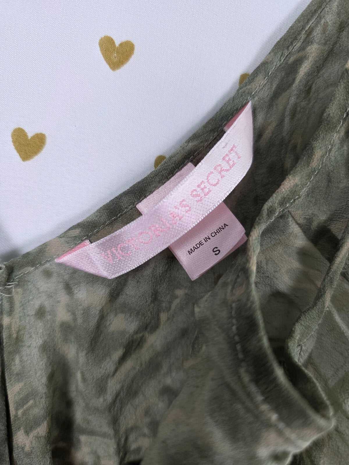 Victorias Secret True Y2k 100% Silk Slip Dress Floral Green Nightie Lingerie SM