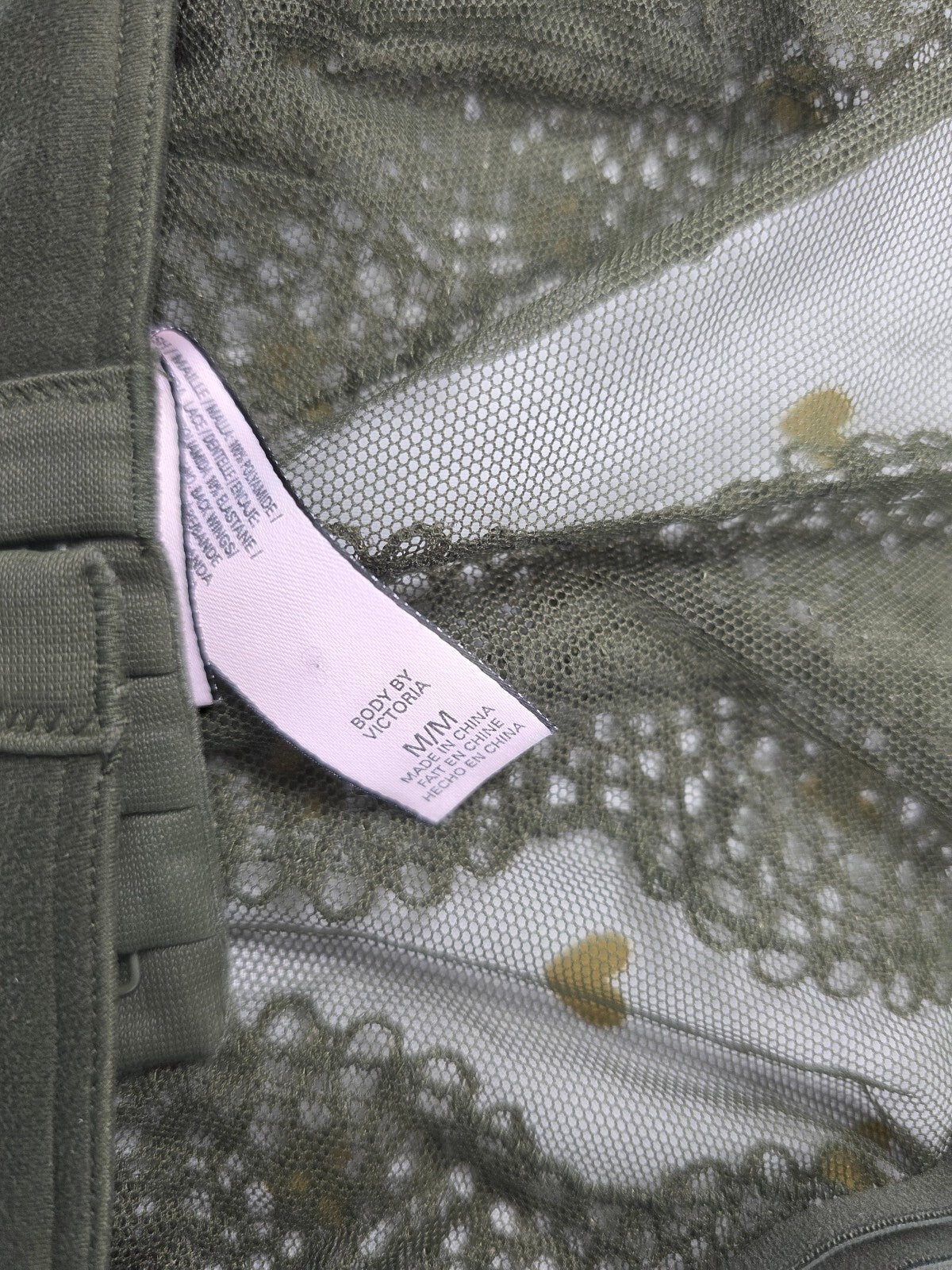 Victorias Secret medium Sage Green Sheer Bralette Bra Top Tank