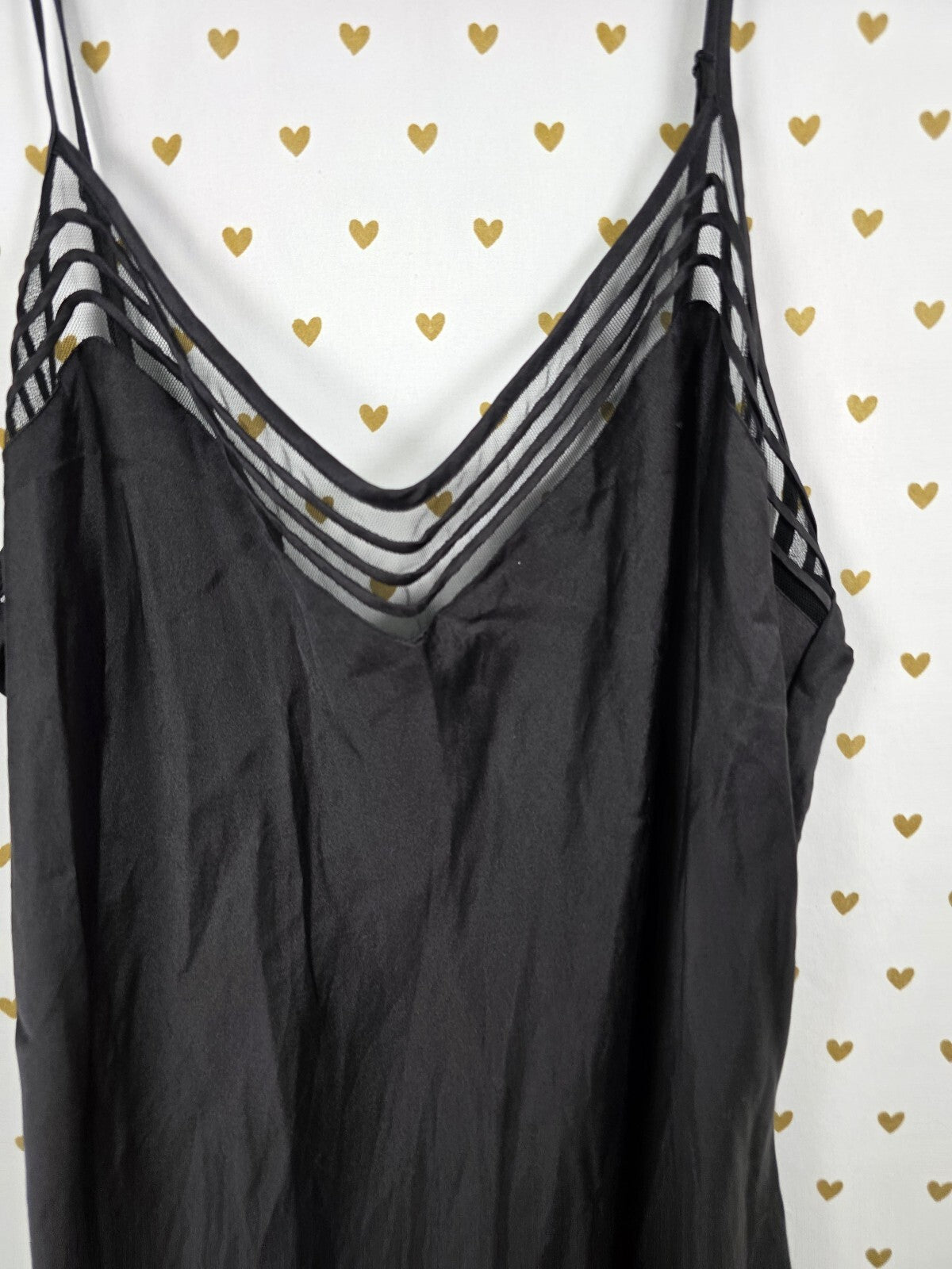 Victorias Secret Vintage Large Black 100% Silk Slip Dress Nightie Lingerie