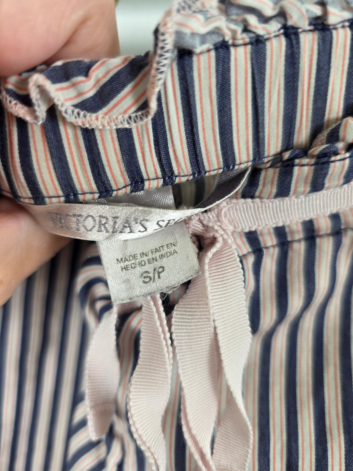 Victorias Secret 100% Cotton Striped Sleep Pants Pajama PJ Bottoms SMALL