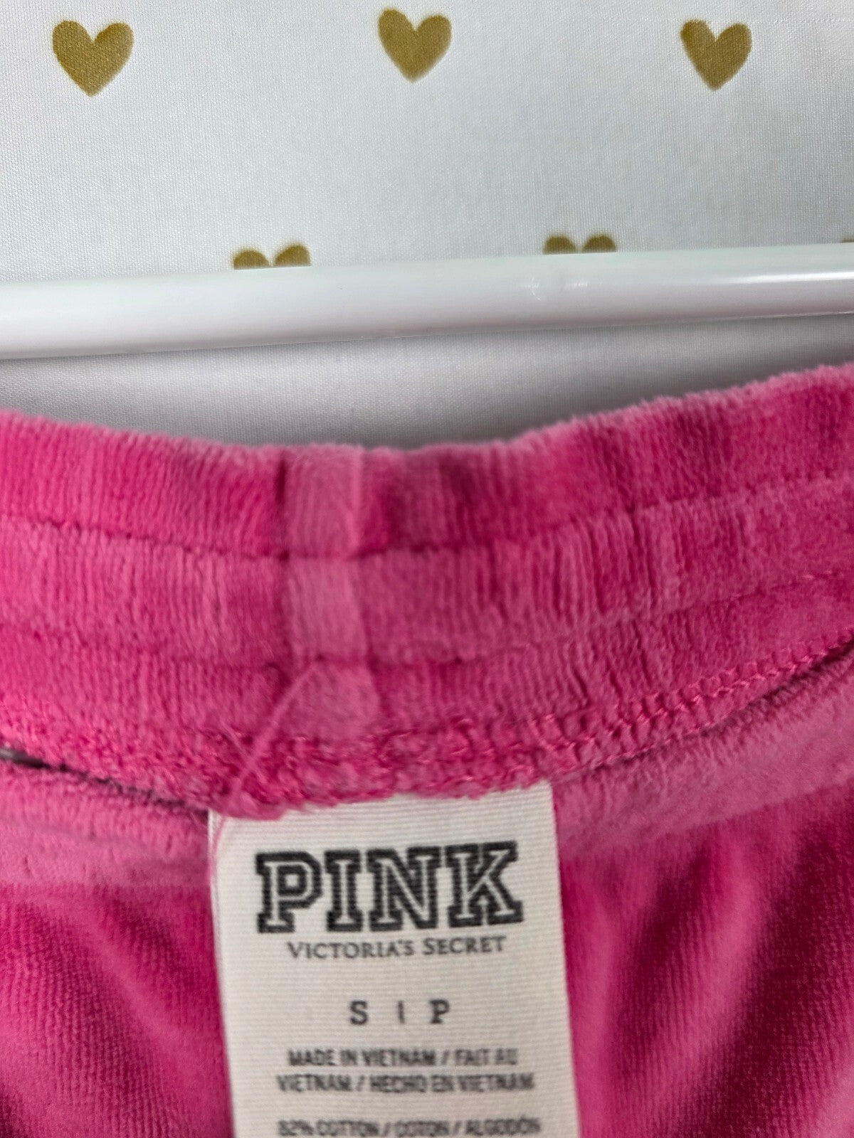 Victoria's Secret PINK Velour Bling Sequin Hoodie Jogger Set Pink S M Y2K