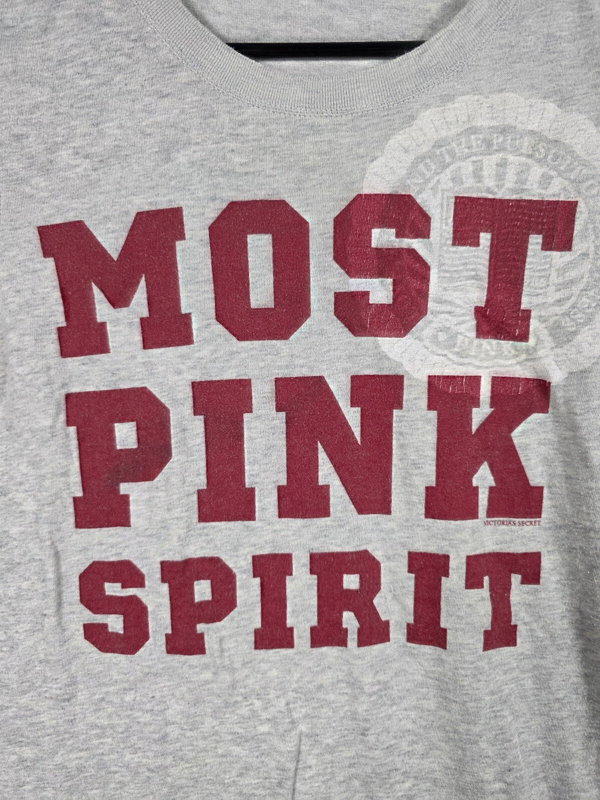 Victorias Secret PINK Vintage MOST SPIRIT Tee shirt Grey Y2k Medium
