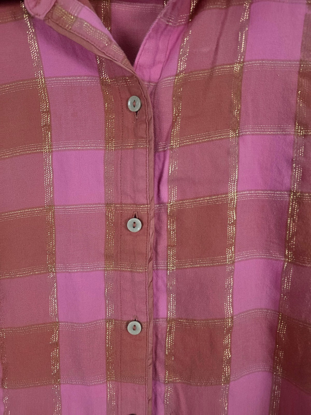 Victorias Secret Plaid Button Front Nightgown Sleep Shirt Large