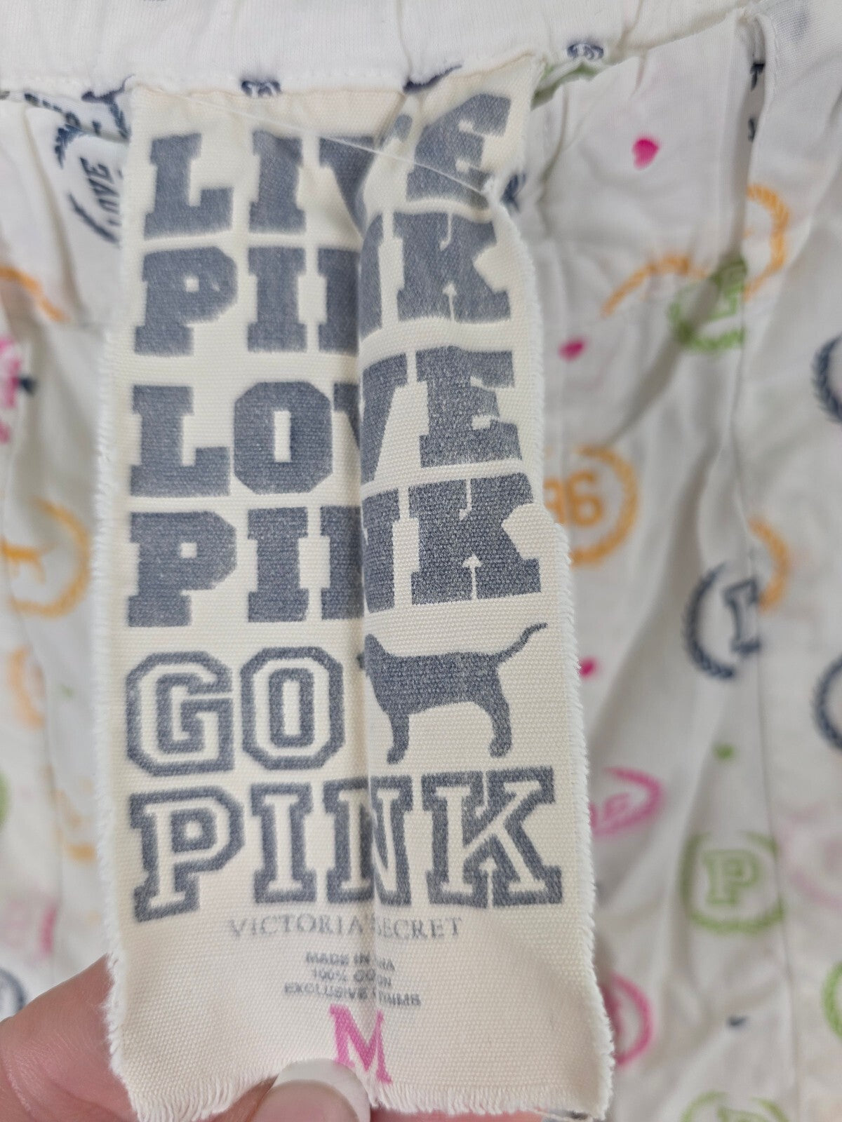 Vintage 2008 Victoria’s Secret PINK Lounge Pants M Dog 86 LOVE Cotton Y2K Logo