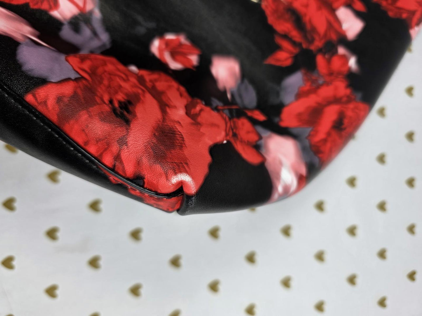 Victoria's Secret Red & Black Floral Limited Edition Tote Bag Purse Carryall