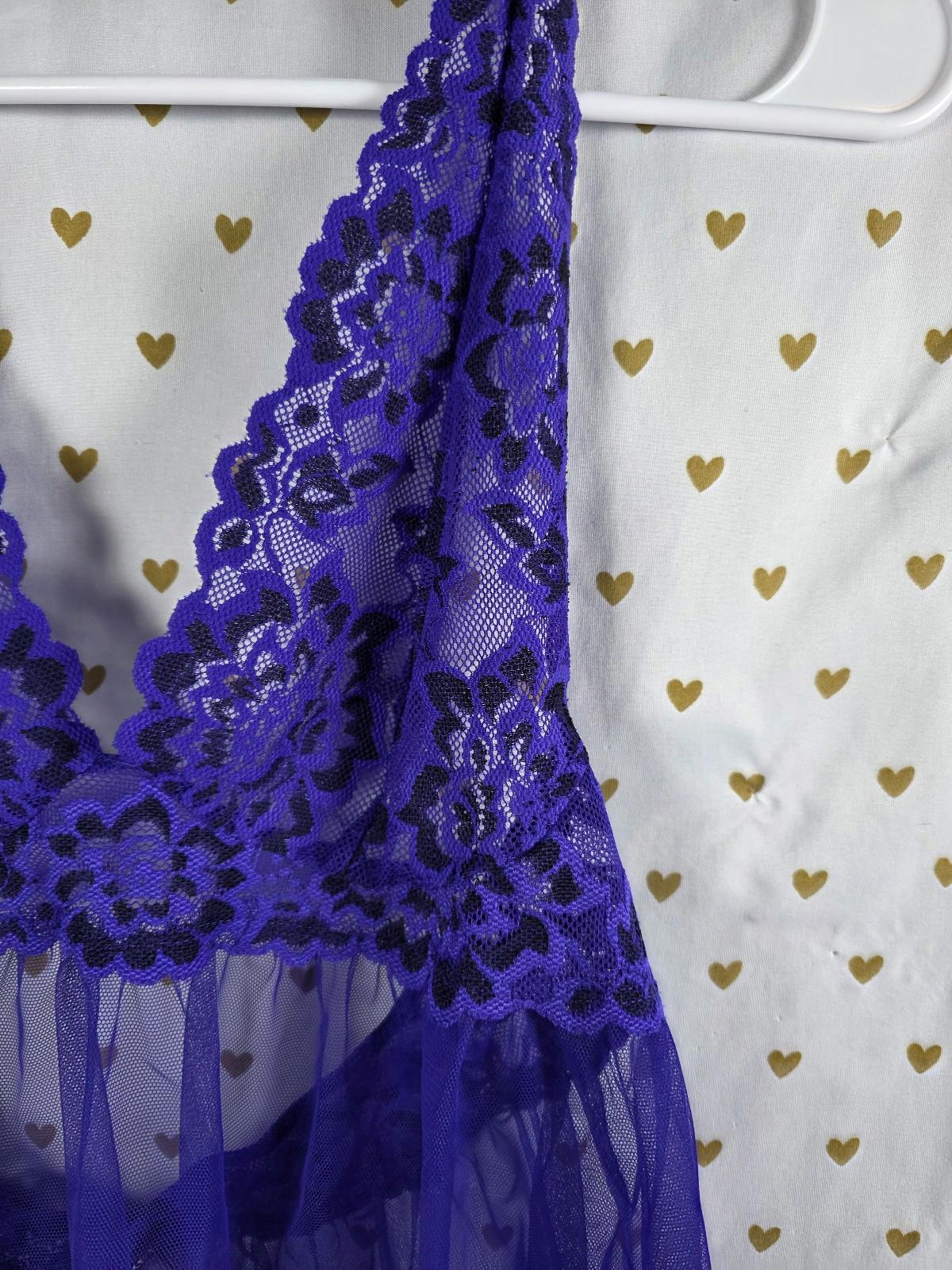 Victorias secret purple net lacey nightie lingerie medium