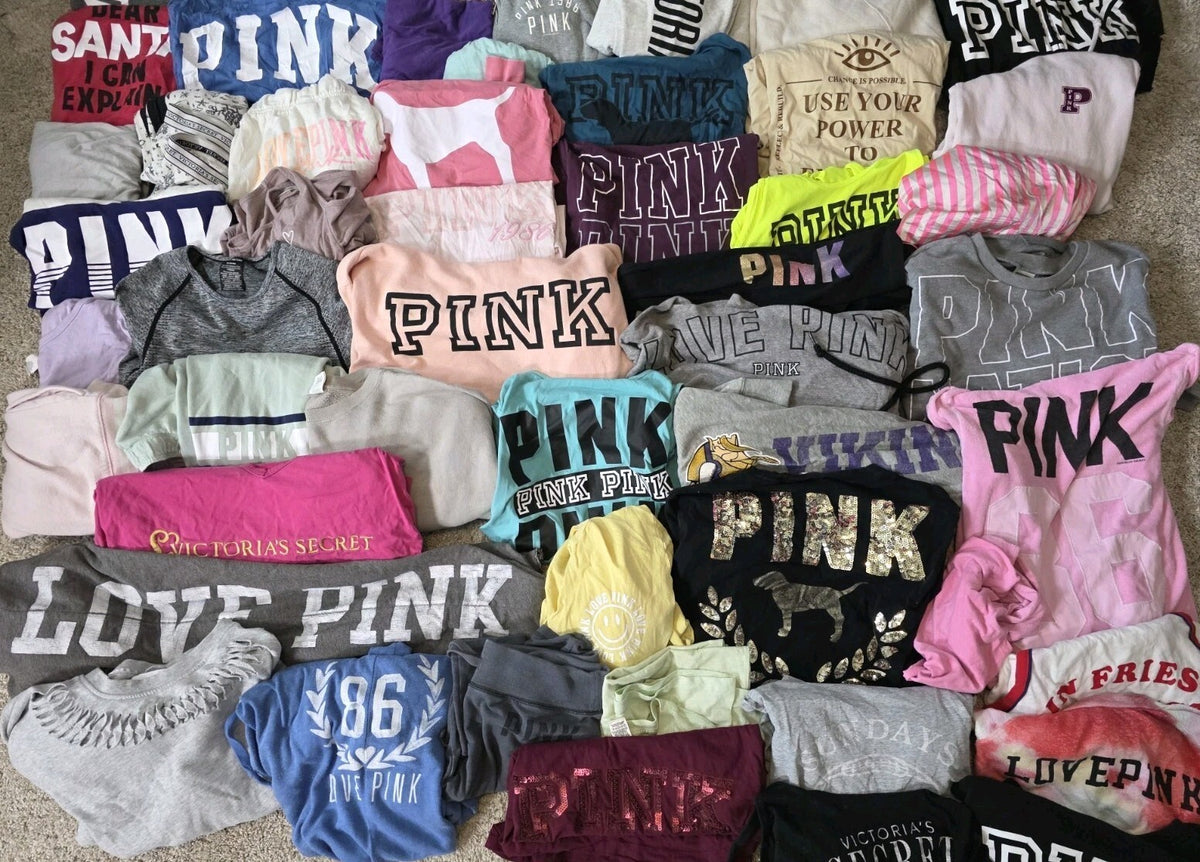 Lot of 50 Pcs Victoria's Secret and PINK Shirts Hoodie Leggings (stains/wear)