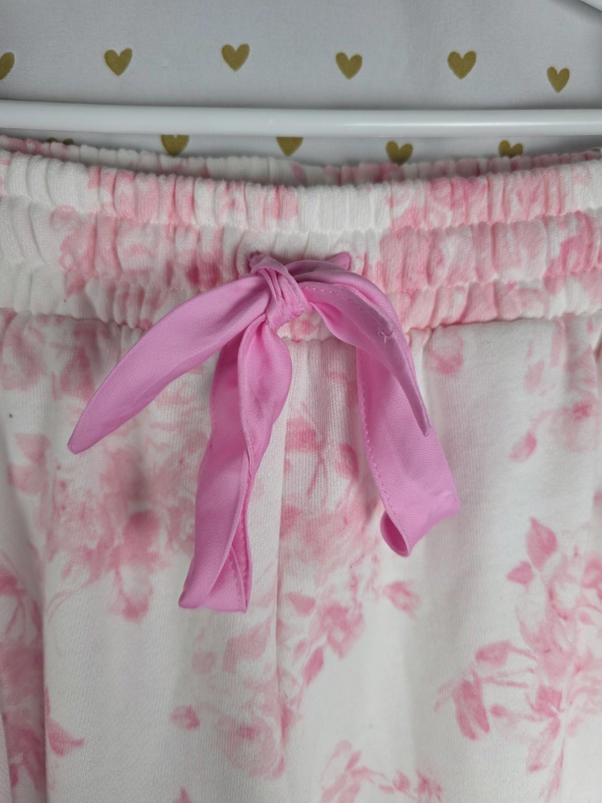 NWT XS LoveShackFancy VS Pink Sweatpants BLING SET Sweatshirt Everblooming White