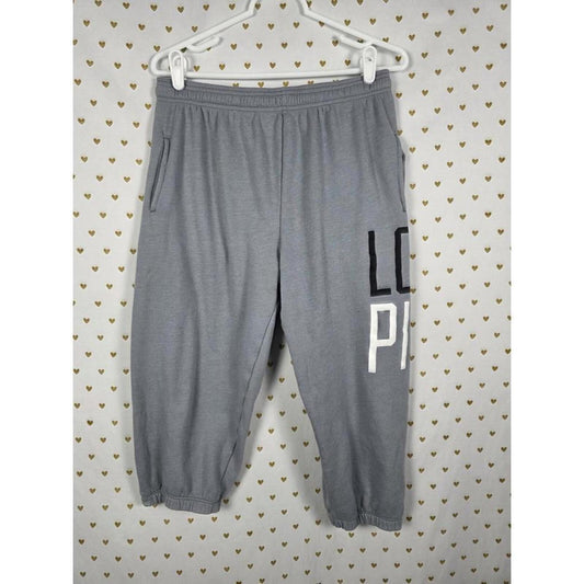 Victorias Secret PINK LOVE Capri Cropped Pockets sweats Joggers Tapered VTG Y2k