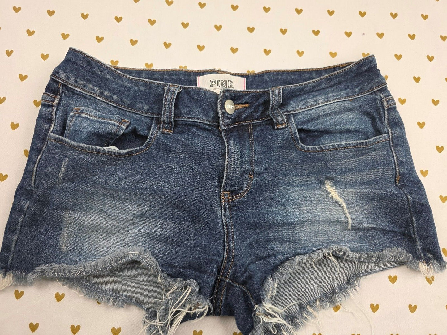 Victorias Secret PINK Denim Cutoff Shorts Cutoffs Blue Jean Size 4