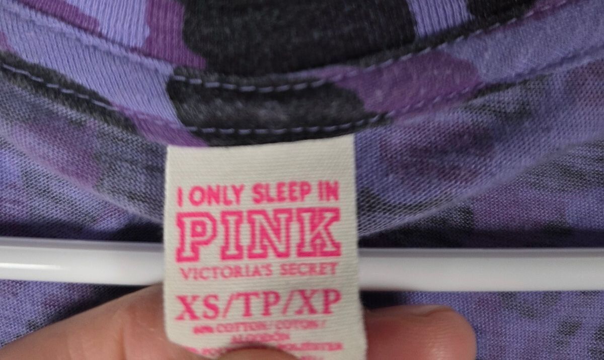 Victoria's Secret PINK Get Wild Get Pink Leopard Sleep Shirt Tee XS Purple HTF